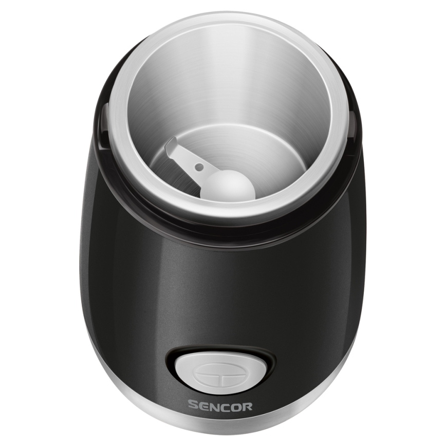 Sencor - Електрическа кафемелачка 60 g 150W/230V черен/матов хром