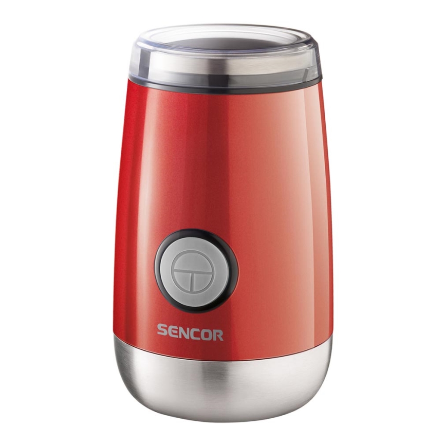 Sencor - Електрическа кафемелачка 60 g 150W/230V червен/матов хром
