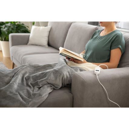 Sencor - Електрическо одеяло 160W/230V 180x130 cm сиво