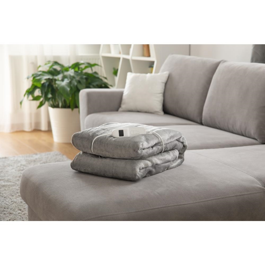 Sencor - Електрическо одеяло 160W/230V 180x130 cm сиво