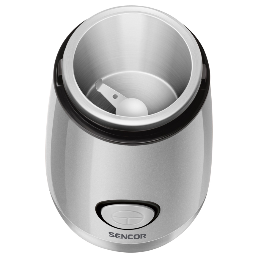 Sencor - Електрическа кафемелачка 60 g 150W/230V бял/матов хром