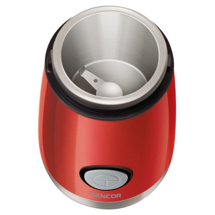 Sencor - Електрическа кафемелачка 60 g 150W/230V червен/матов хром