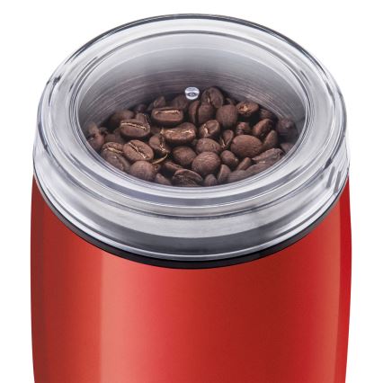 Sencor - Електрическа кафемелачка 60 g 150W/230V червен/матов хром