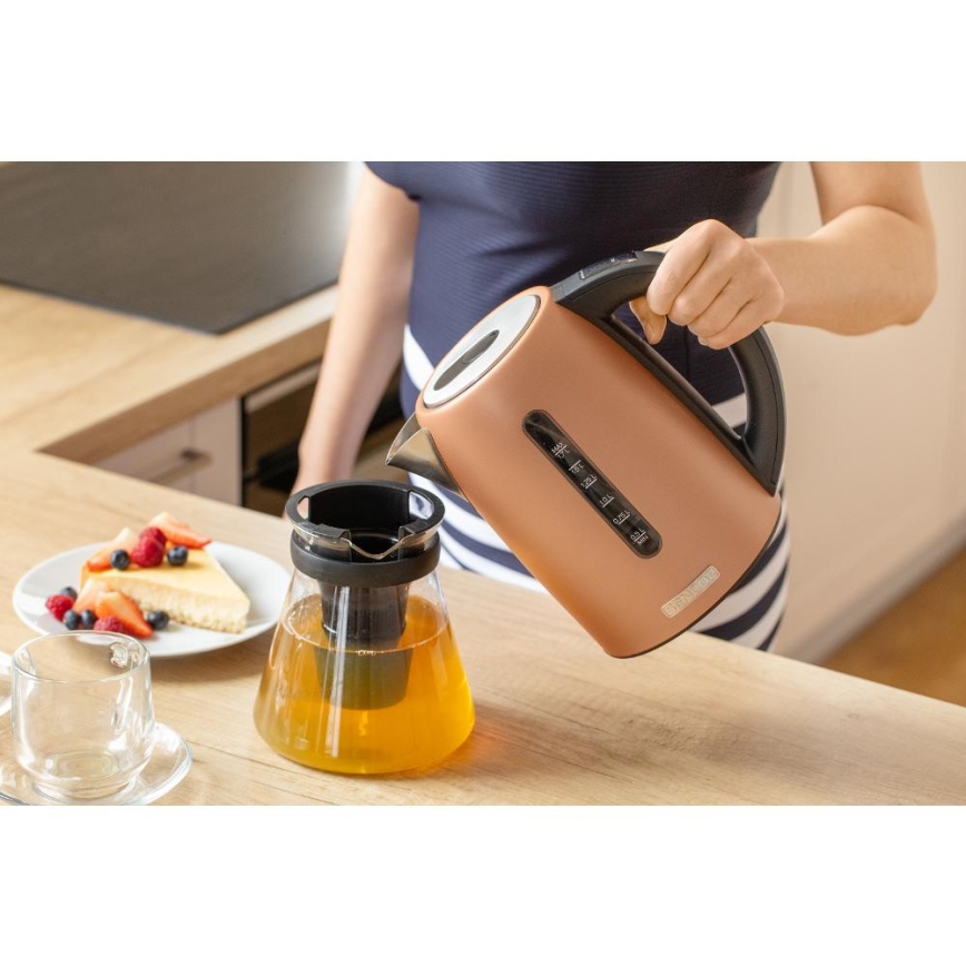 Sencor - Електрическа кана с регулиране на температурата 1,7 л 2150W/230V медна