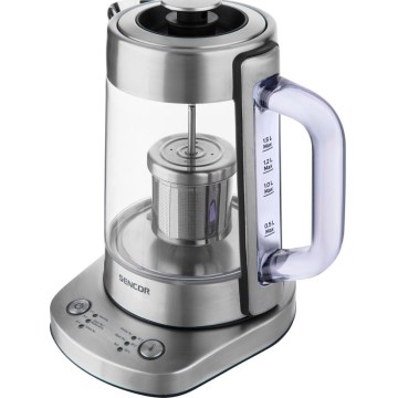 Sencor - Електрическа кана с терморегулация 1,5 л 1500W/230V от неръждаема стомана