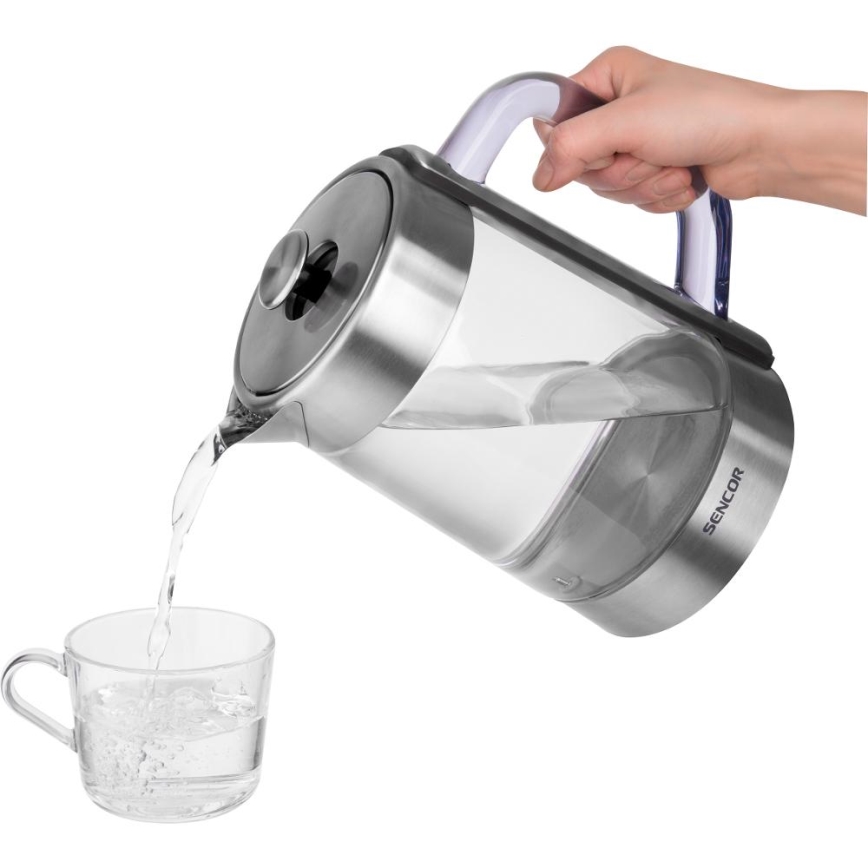 Sencor - Електрическа кана с терморегулация 1,5 л 1500W/230V от неръждаема стомана