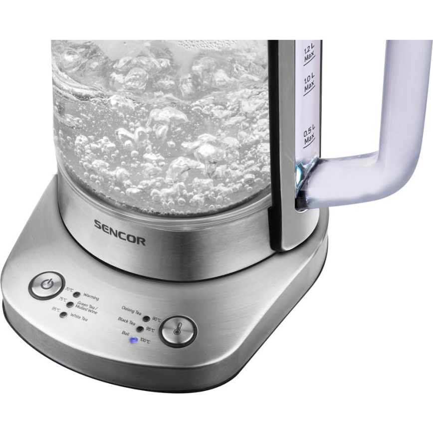 Sencor - Електрическа кана с терморегулация 1,5 л 1500W/230V от неръждаема стомана