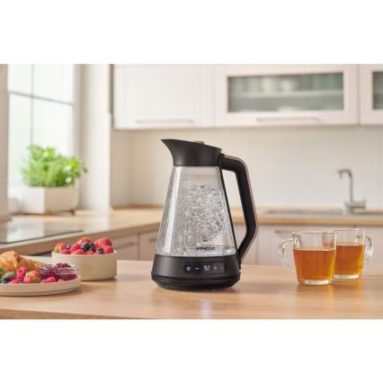 Sencor - Електрическа кана с терморегулация 1,5 l 2150W/230V черна/розово-златна