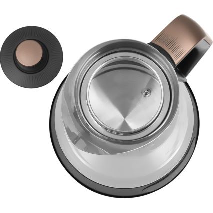 Sencor - Електрическа кана с терморегулация 1,5 l 2150W/230V черна/розово-златна