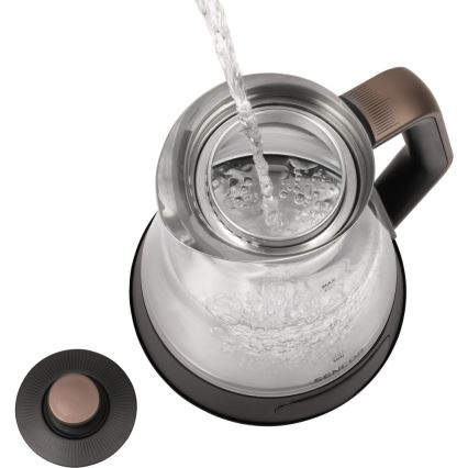 Sencor - Електрическа кана с терморегулация 1,5 l 2150W/230V черна/розово-златна
