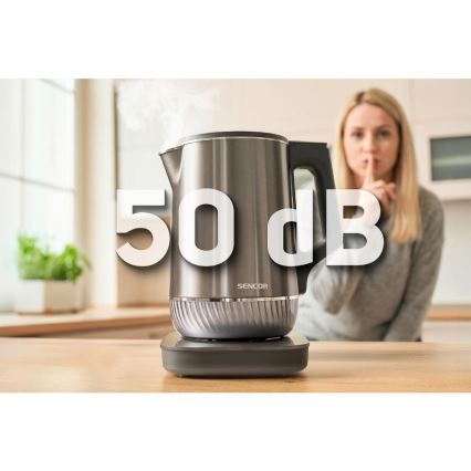 Sencor - Електрическа кана с терморегулация 1,7 l 1800W/230V неръждаема стомана