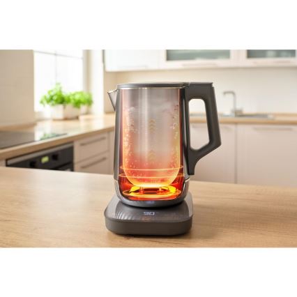 Sencor - Електрическа кана с терморегулация 1,7 l 1800W/230V неръждаема стомана