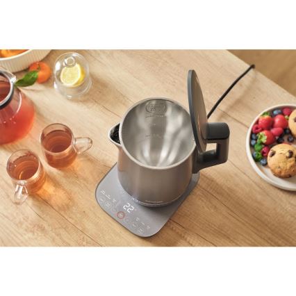 Sencor - Електрическа кана с терморегулация 1,7 l 1800W/230V неръждаема стомана