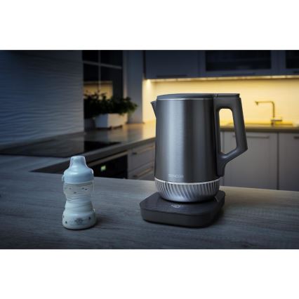 Sencor - Електрическа кана с терморегулация 1,7 l 1800W/230V неръждаема стомана