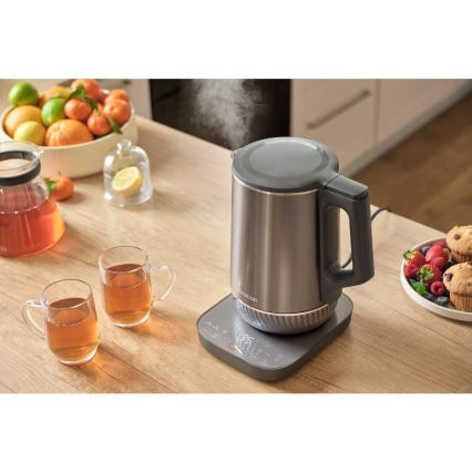 Sencor - Електрическа кана с терморегулация 1,7 l 1800W/230V неръждаема стомана