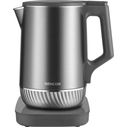 Sencor - Електрическа кана с терморегулация 1,7 l 1800W/230V неръждаема стомана