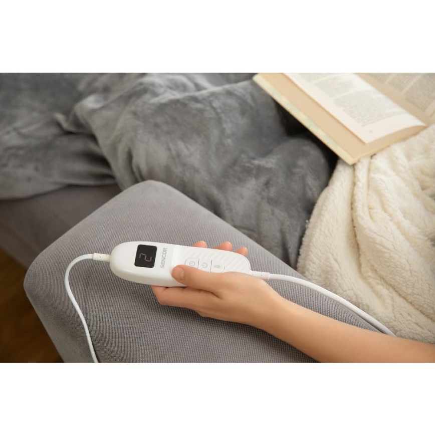 Sencor - Електрическо одеяло 160W/230V 180x130 cm сиво