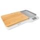 Sencor - Електронен кухненски кантар с бамбукова дъска за рязане 2xAAA бял