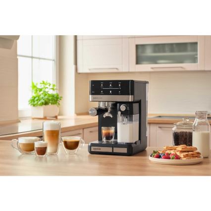Sencor - Еспресо кафемашина с портфилтър 1350W/230V черно/матов хром