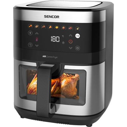 Sencor - Фритюрник с горещ въздух 9 л 1700W/230V черен/матов хром