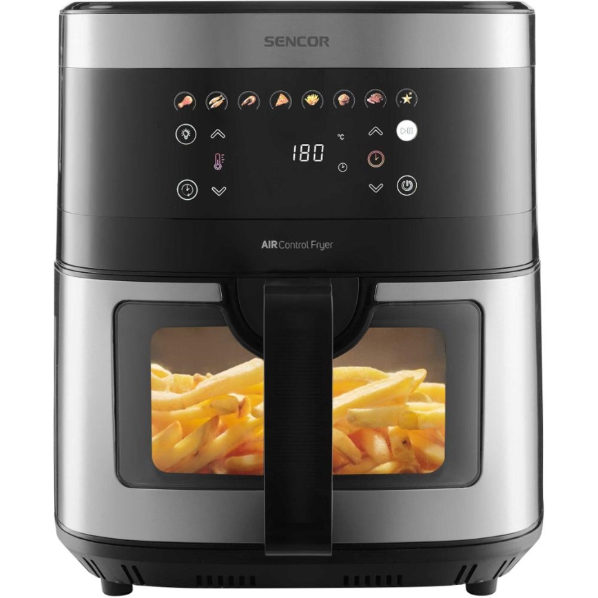 Sencor - Фритюрник с горещ въздух 9 л 1700W/230V черен/матов хром