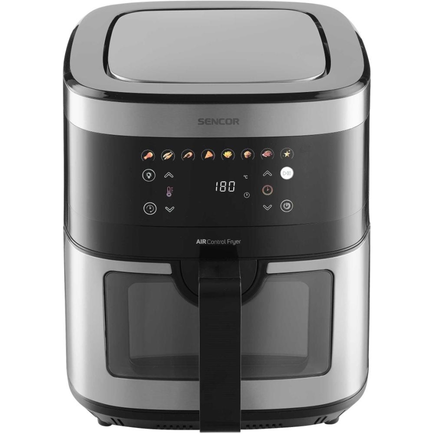 Sencor - Фритюрник с горещ въздух 9 л 1700W/230V черен/матов хром