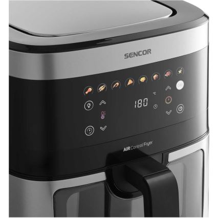 Sencor - Фритюрник с горещ въздух 9 л 1700W/230V черен/матов хром