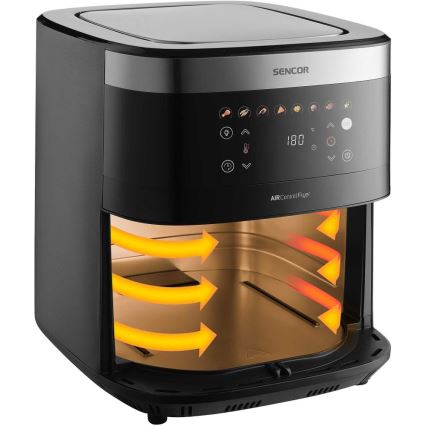 Sencor - Фритюрник с горещ въздух 9 л 1700W/230V черен/матов хром