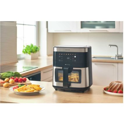 Sencor - Фритюрник с горещ въздух 9 л 1700W/230V черен/матов хром