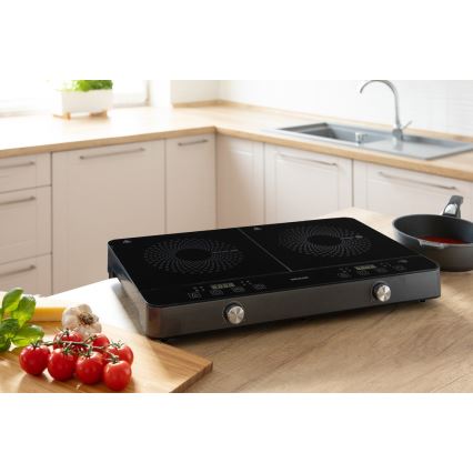 Sencor - Индукционен котлон с 2 зони и LCD дисплей 3400W/230V