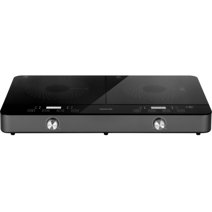 Sencor - Индукционен котлон с 2 зони и LCD дисплей 3400W/230V