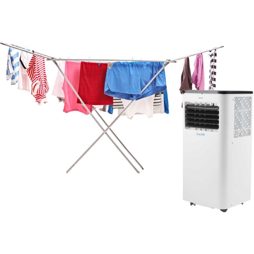 Sencor - Интелигентен мобилен климатик 3в1 включен пълен к-кт аксесоари 1050W/230V 10000 BTU Wi-Fi + дистанционно управление