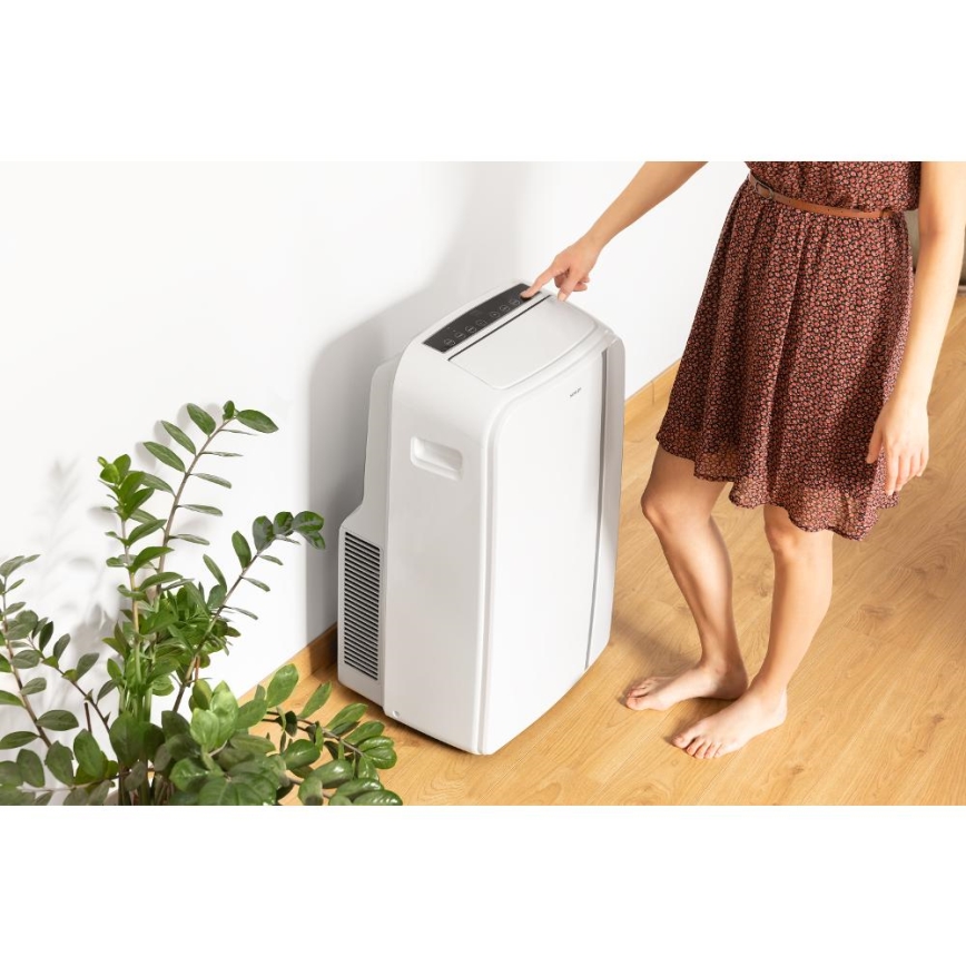 Sencor - Интелигентен мобилен климатик 3в1 включен пълен к-кт аксесоари 1450W/230V 12000 BTU Wi-Fi бял + дистанционно управление