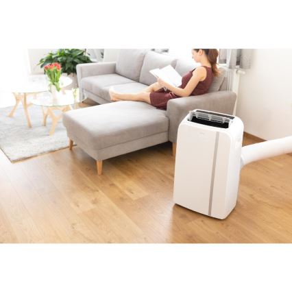 Sencor - Интелигентен мобилен климатик 3в1 включен пълен к-кт аксесоари 1450W/230V 12000 BTU Wi-Fi бял + дистанционно управление