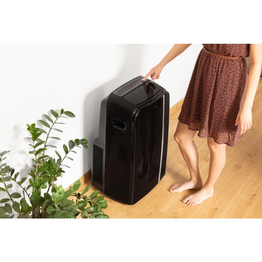 Sencor - Интелигентен мобилен климатик 3в1 включен пълен к-кт аксесоари 1450W/230V 12000 BTU Wi-Fi черен + дистанционно управление