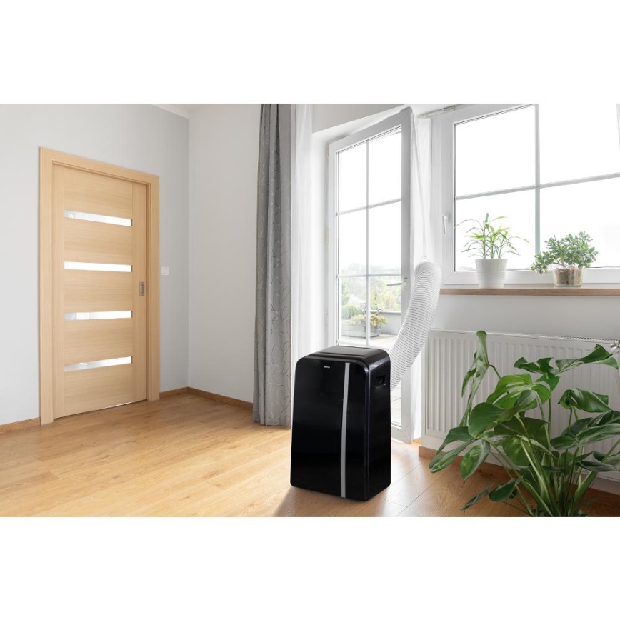 Sencor - Интелигентен мобилен климатик 3в1 включен пълен к-кт аксесоари 1450W/230V 12000 BTU Wi-Fi черен + дистанционно управление