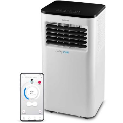 Sencor - Интелигентен мобилен климатик 3в1 включен пълен к-кт аксесоари 805W/230V 8000 BTU Wi-Fi + дистанционно управление