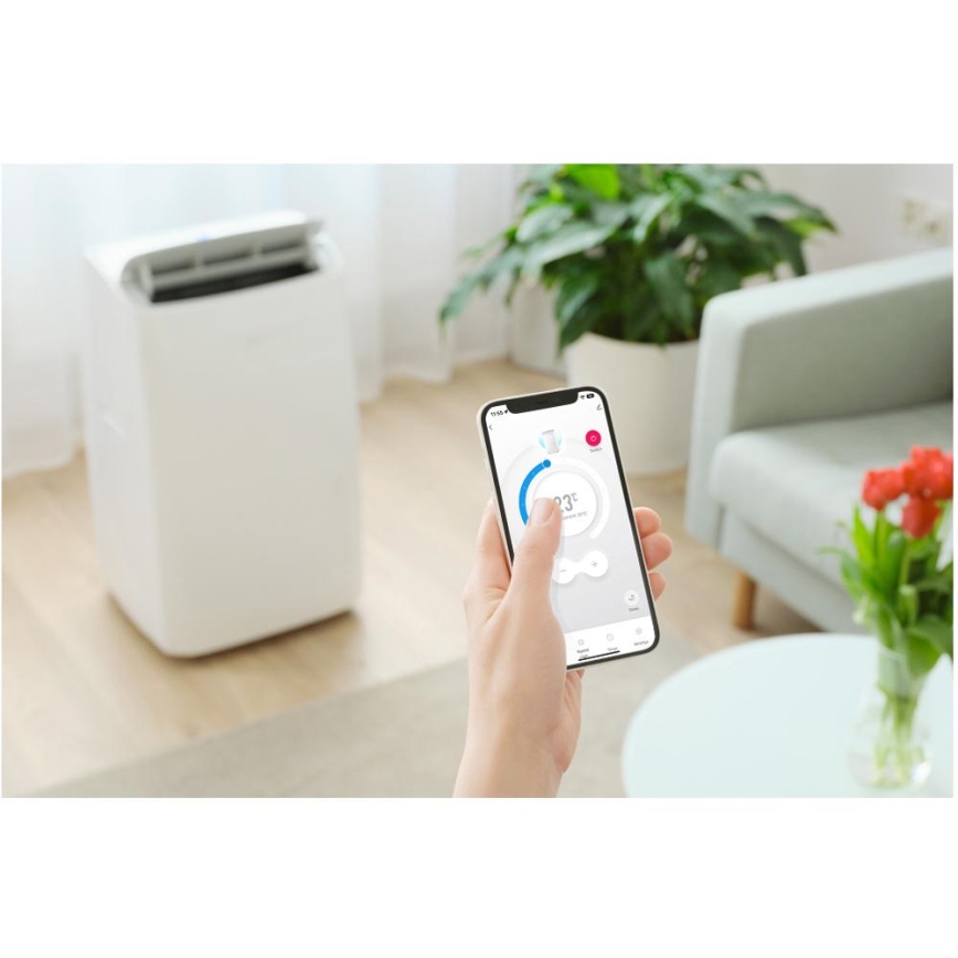 Sencor - Умен мобилен климатик 5 в 1 с пълен комплект аксесоари 733W/230V 9000 BTU Wi‑Fi бял + дистанционно управление
