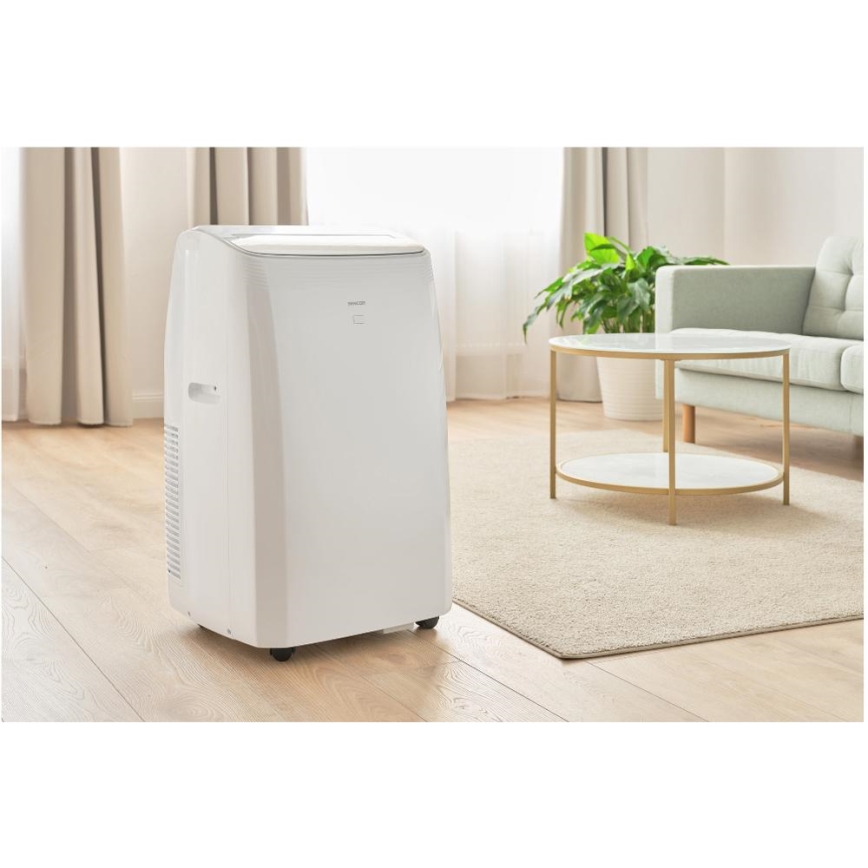 Sencor - Умен мобилен климатик 5 в 1 с пълен комплект аксесоари 733W/230V 9000 BTU Wi‑Fi бял + дистанционно управление