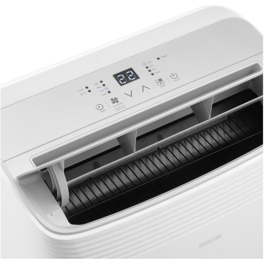 Sencor - Умен мобилен климатик 5 в 1 с пълен комплект аксесоари 733W/230V 9000 BTU Wi‑Fi бял + дистанционно управление