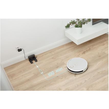 Sencor - Интелигентна прахосмукачка робот с моп 2в1 28W/2600 mAh Wi-Fi бял + дистанционно управление