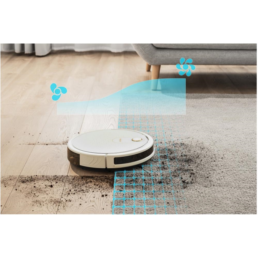 Sencor - Интелигентна прахосмукачка робот с моп 2в1 28W/2600 mAh Wi-Fi бял + дистанционно управление