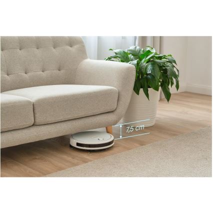 Sencor - Интелигентна прахосмукачка робот с моп 2в1 28W/2600 mAh Wi-Fi бял + дистанционно управление