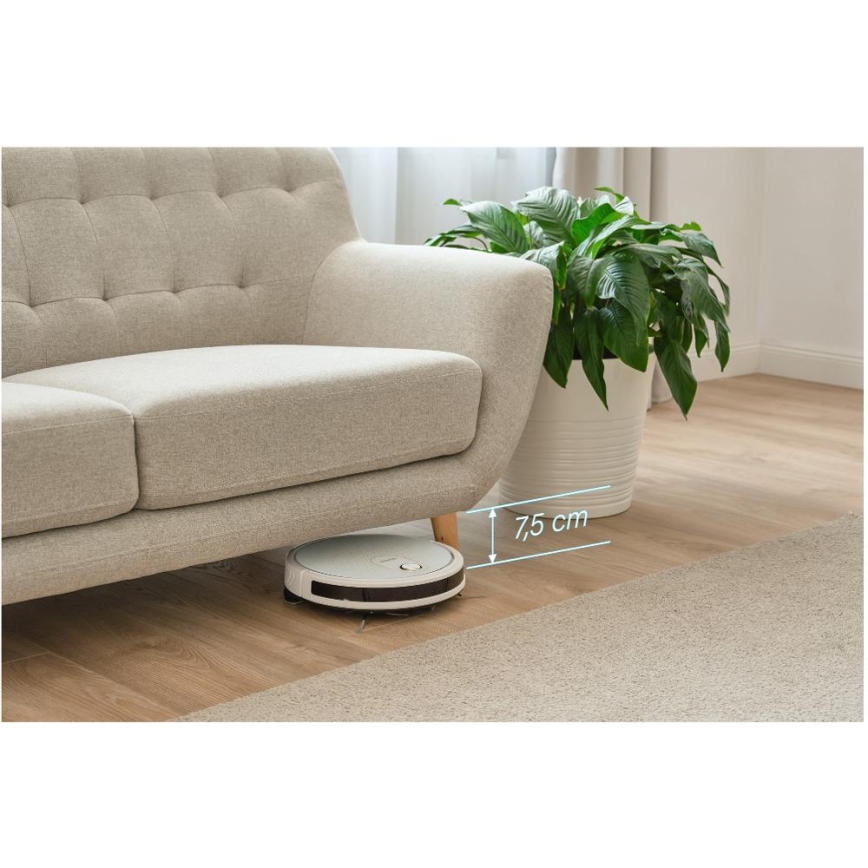 Sencor - Интелигентна прахосмукачка робот с моп 2в1 28W/2600 mAh Wi-Fi бял + дистанционно управление