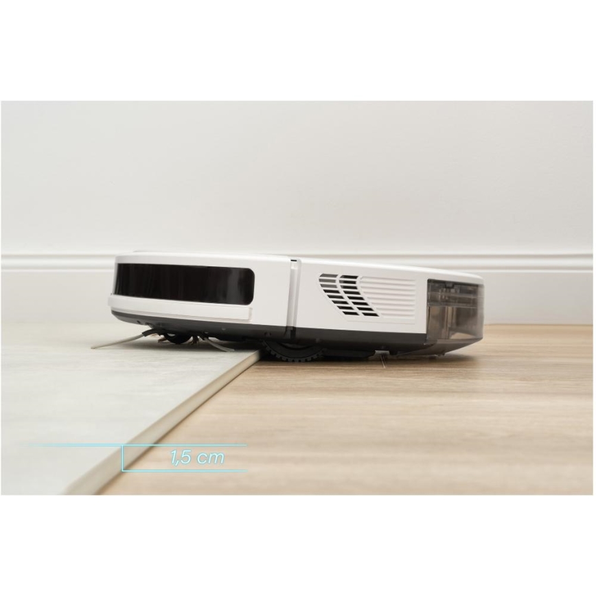 Sencor - Интелигентна прахосмукачка робот с моп 2в1 28W/2600 mAh Wi-Fi бял + дистанционно управление