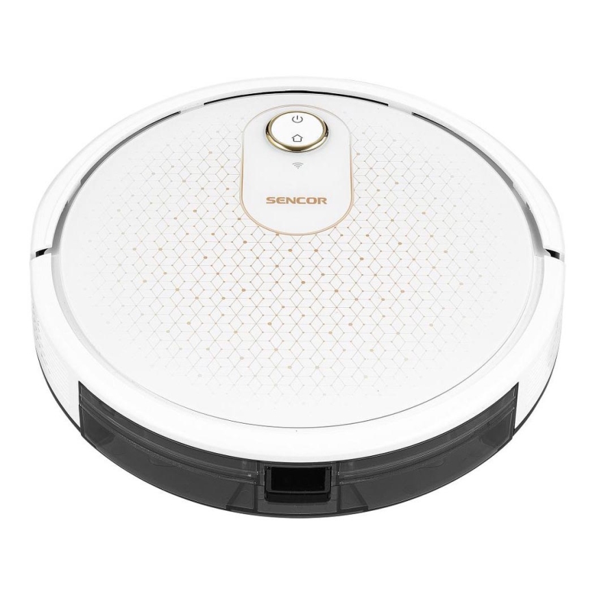 Sencor - Интелигентна прахосмукачка робот с моп 2в1 28W/2600 mAh Wi-Fi бял + дистанционно управление