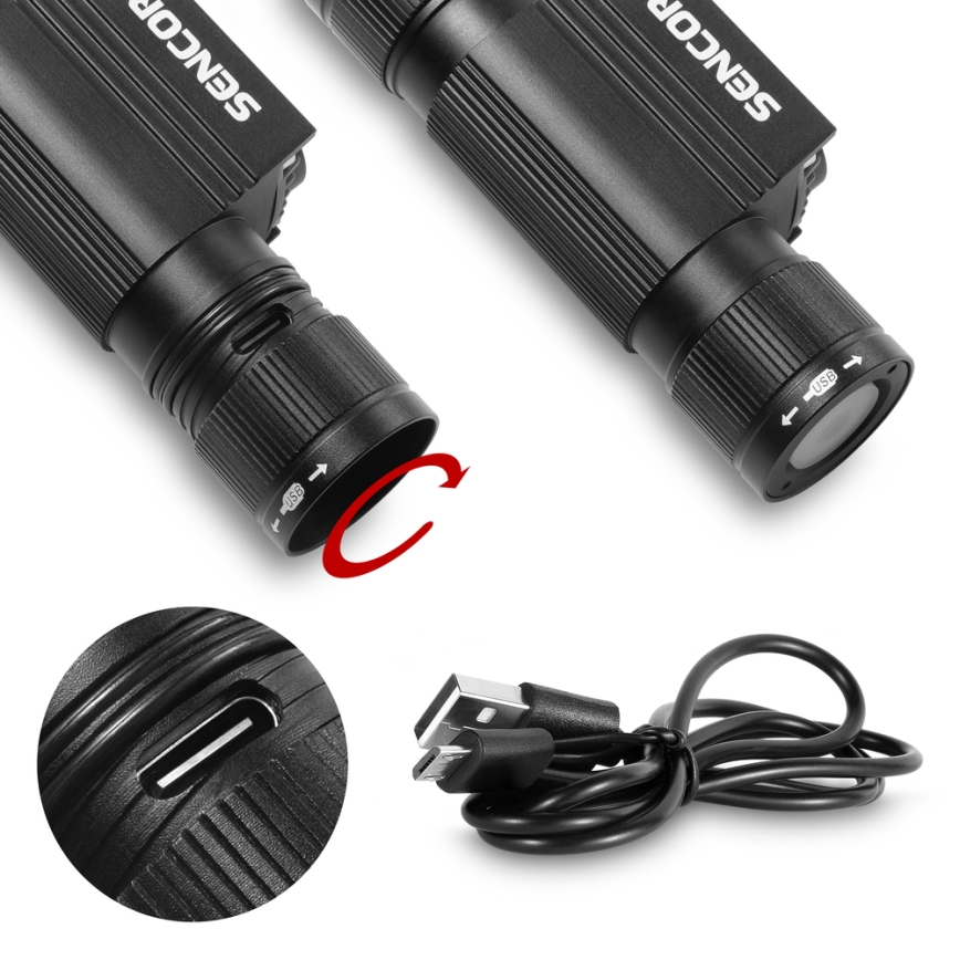 Sencor - LED презареждаема алуминиева челна лампа LED/5W/2600 mAh IP65