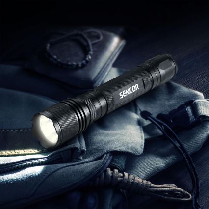 Sencor - LED Алуминиево фенерче LED/5W/6xAAA IP44 черен