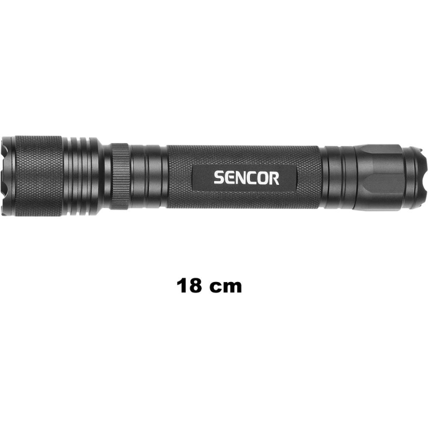 Sencor - LED Алуминиево фенерче LED/5W/6xAAA IP44 черен