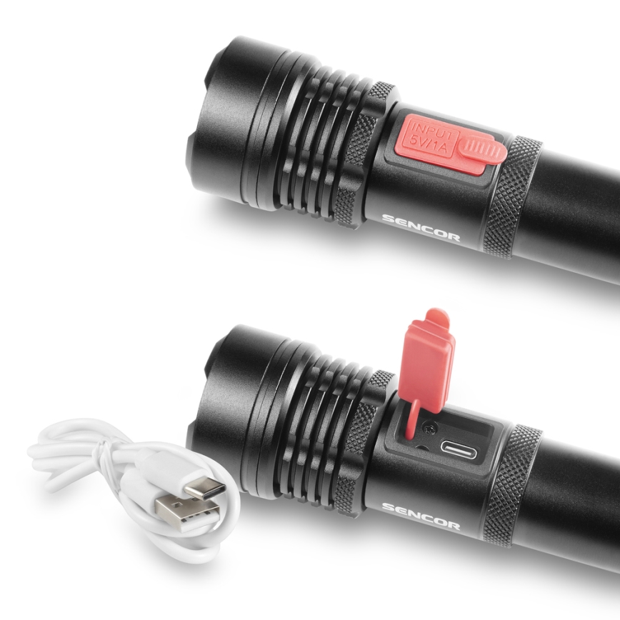 Sencor - LED Акумулаторно алуминиево фенерче LED/5W/2200 mAh IP44